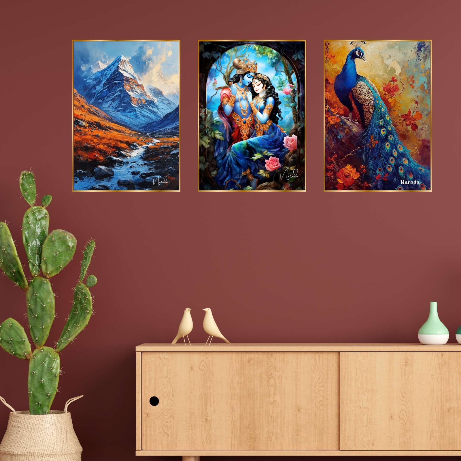 Set of Three Wall Paintings for Wall Dacoration Golden Framed Wall Paintings for Living Room & Bedroom Wall Art for Home Decoration & Office Wall Dรฉcor (18x12 inch CH-GD3-1) - Image 2