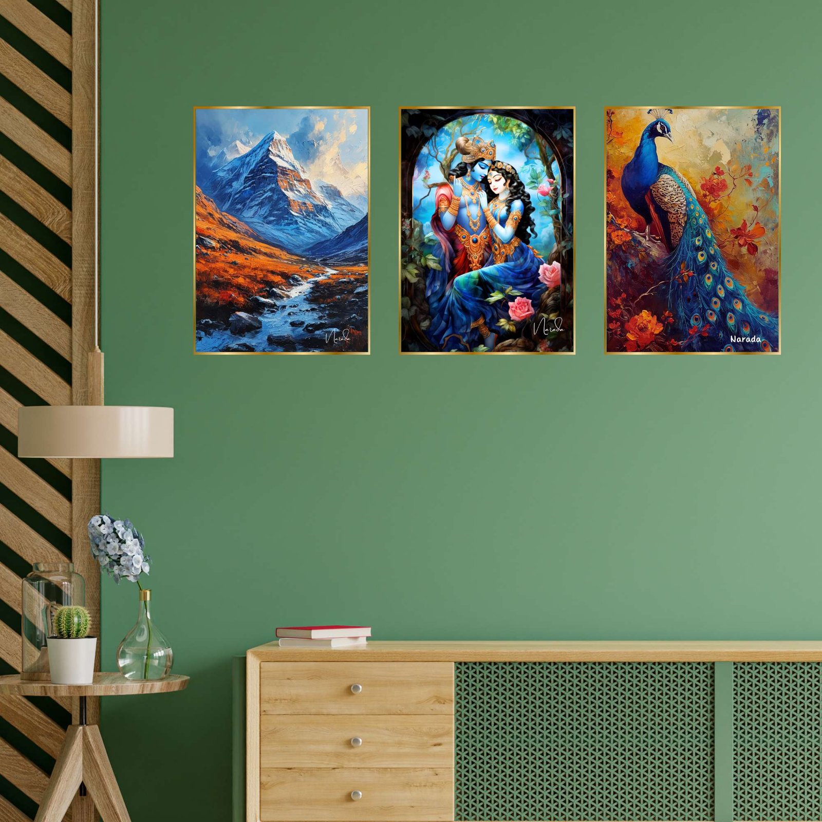 Set of Three Wall Paintings for Wall Dacoration Golden Framed Wall Paintings for Living Room & Bedroom Wall Art for Home Decoration & Office Wall Dรฉcor (18x12 inch CH-GD3-1) - Image 4